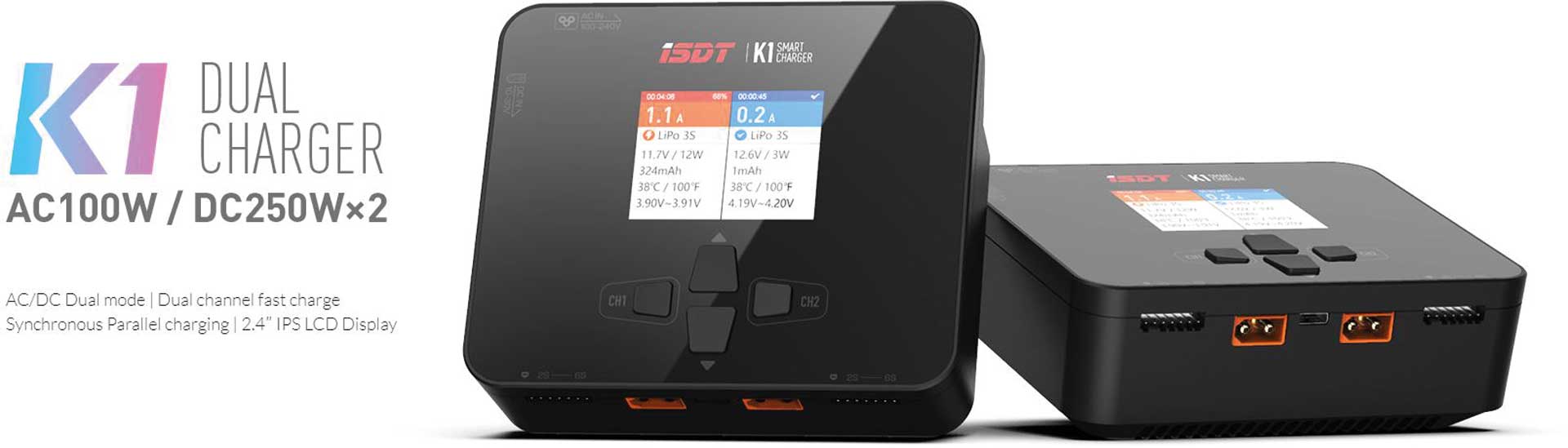 ISDT K1 Dual Charger AC 100W / DC 250Wx2 Ladegerät K1
