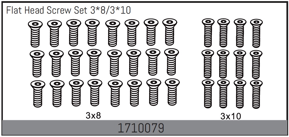 Absima Senkkopfschraubenset 3*8/3*10 1710079