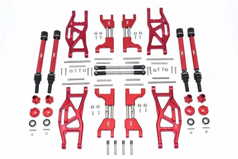 GPM Alu Aufhängungs-Set komplett v/h rot Traxxas MAXX