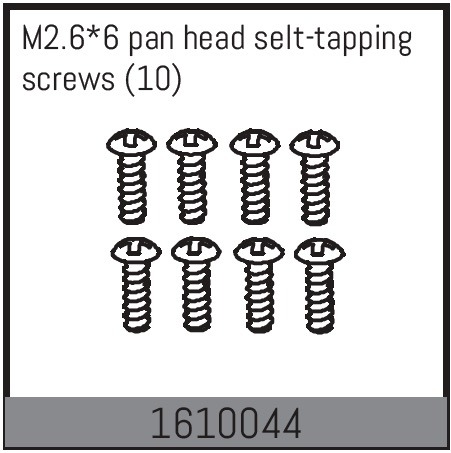 Absima M2.6*6 pan head selt-tapping screws (10 Pcs.) 1610044