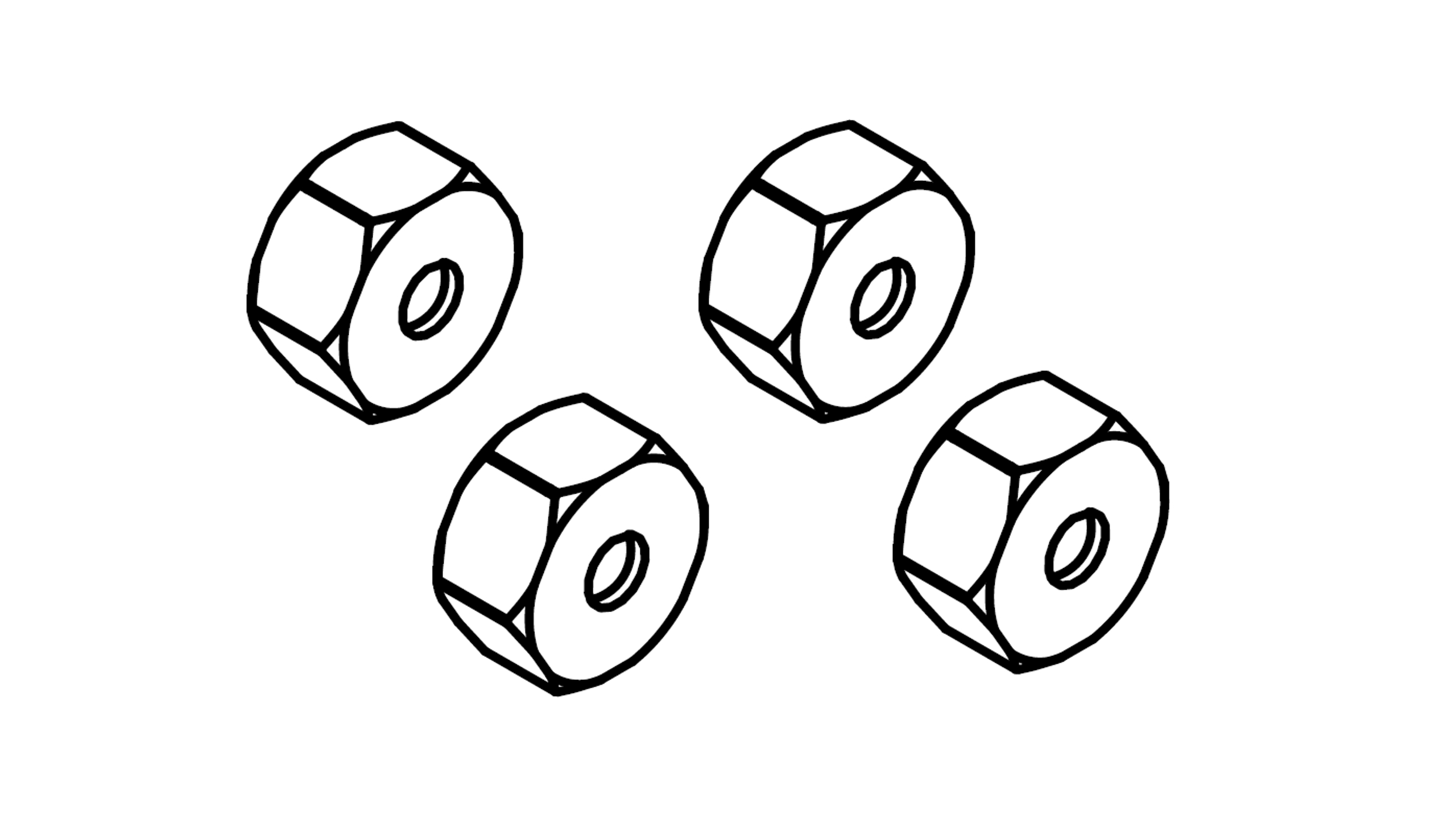 Amewi Radmitnehmer Kunststoff, 4 Stück 17223021