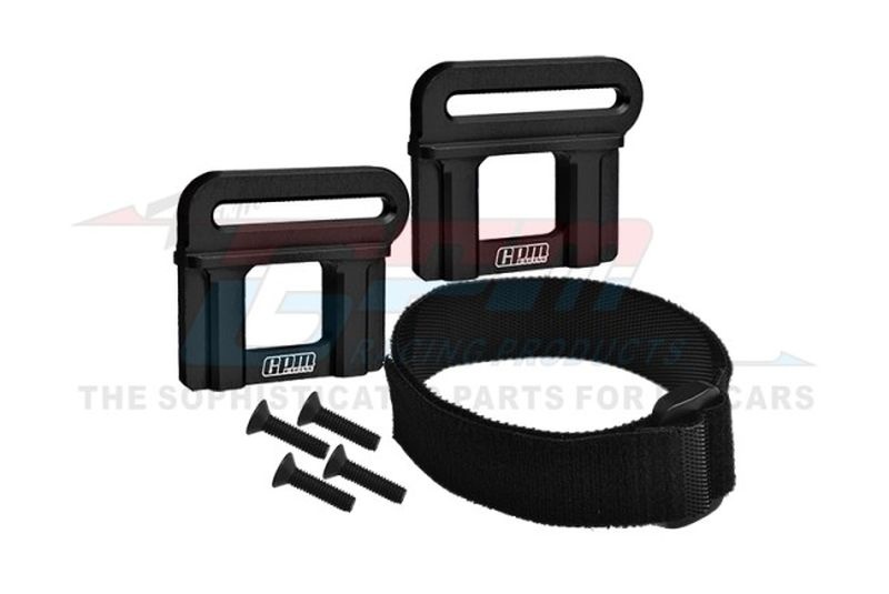 GPM Batteriehalterung 7075 Alu schwarz mit Klettverschluss TRX MAXX-SLASH & SLEDGE TS0126BK