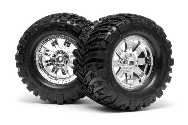 HPI Super Mudders Reifen 165X88mm/Ringz Felgen Chrom 4726