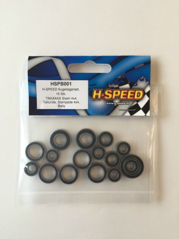 H-SPEED Kugellagerset, 16 Stk Edelstahl mit Dichtung HSPB001