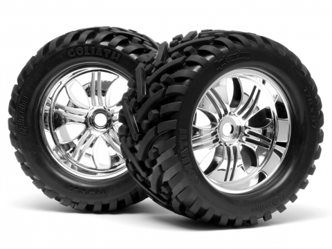 HPI Goliath Reifen 178X97mm/Tremore Felge (Chrom) Sav 4728