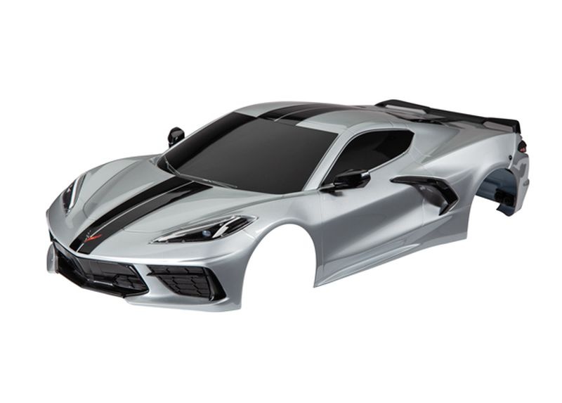 Traxxas Karo Chevy Corvette Stingray silber lackiert inkl Aufkleber 9311T