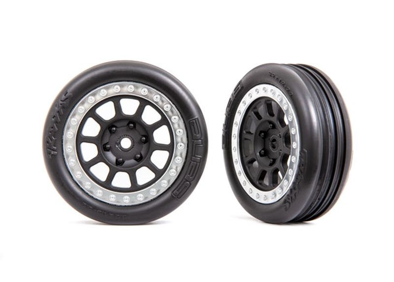 Traxxas Alias Reifen auf Felge Bandit 2.2 Graphite-grau Satin-Chrom 2471G
