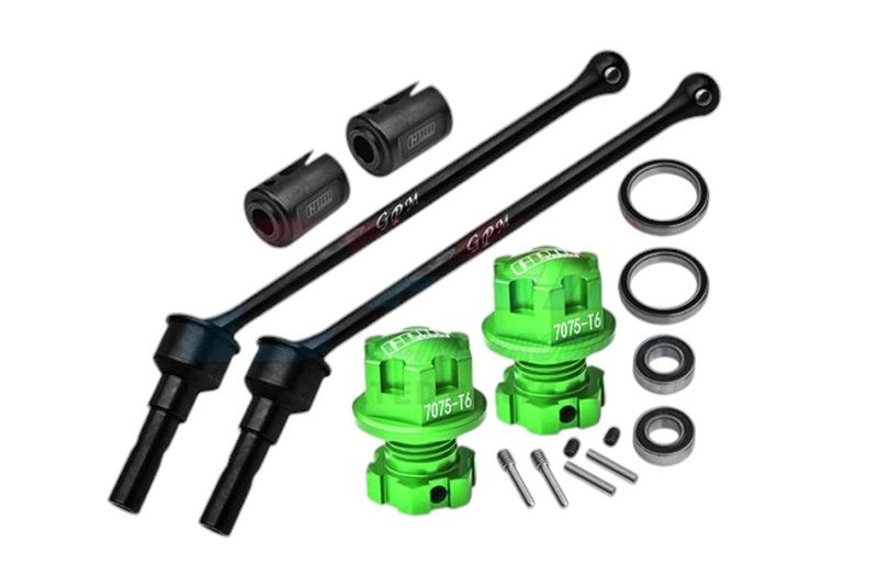 GPM Antriebswellen WIDE mit Radmitnehmer & Muttern grün TRX MAXX (1 Paar v/h) TXMW110F/RSNG