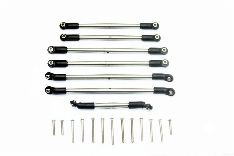 GPM Edelstahl Spurstangen Set mit Kugelpfannen (7 Stk.) Traxxas Traxxas4 Defender
