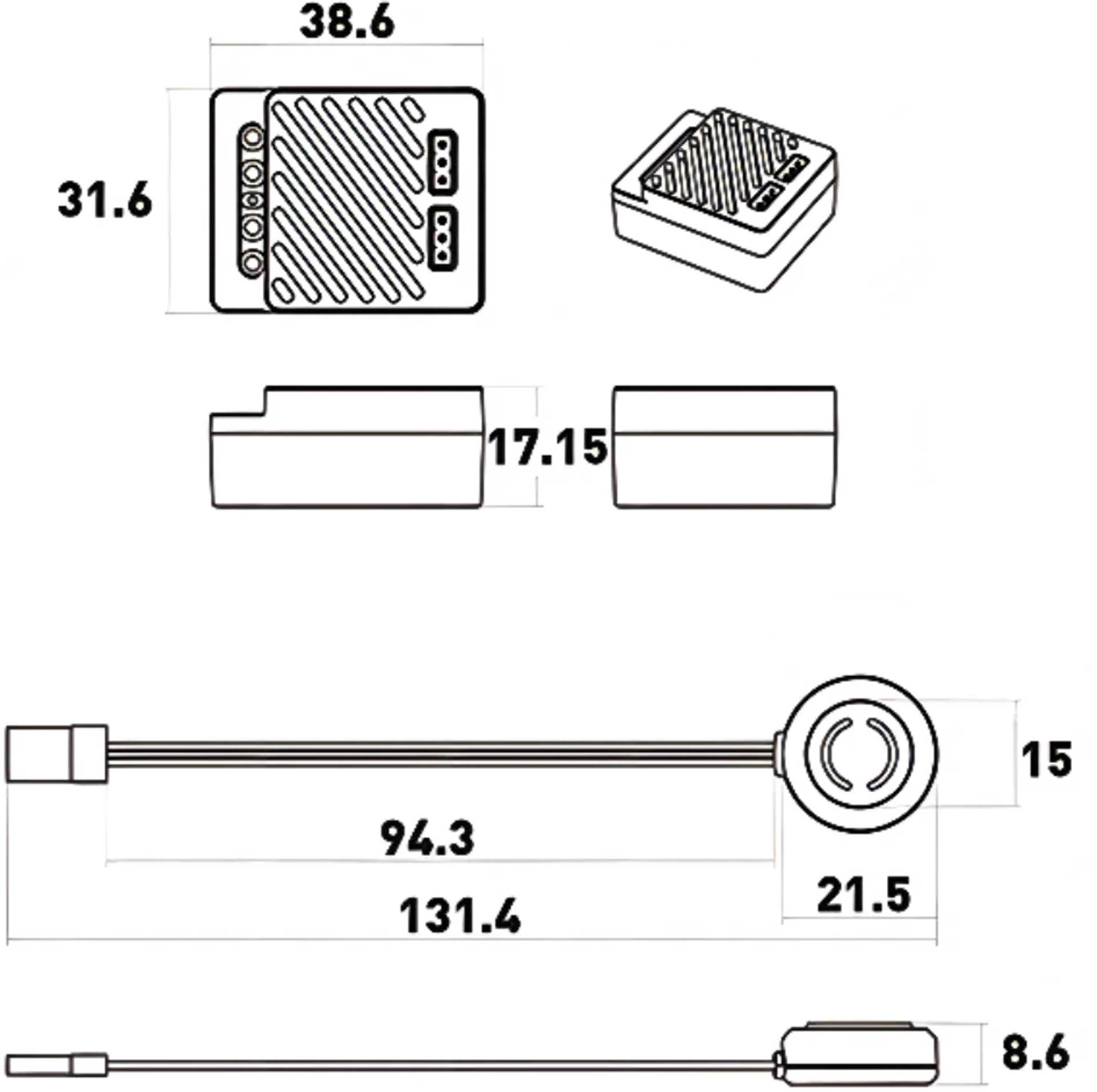 ISDT ESC 70 70(120)A 2-3S Brushed wasserdicht Regler für RC Car Tourenwagen/Buggies/Trucks/Rock Crawler ESC70