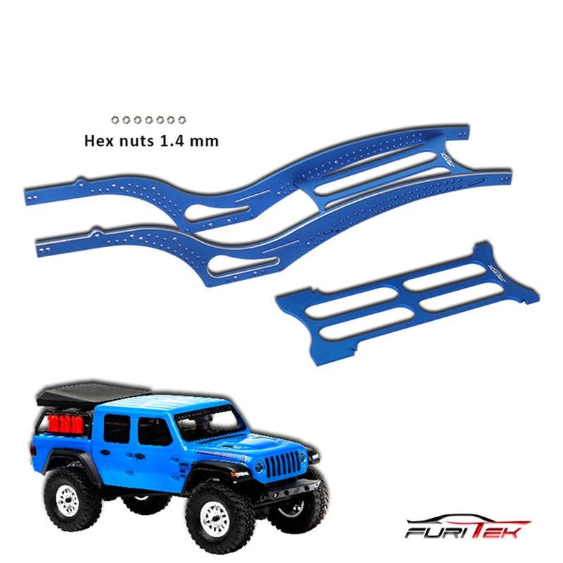 FURITEK SCYTHE ALU RAIL FRAME FOR SCX24 JEEP GLADIATOR - BLUE Kits - Rock Crawler FUR-2113