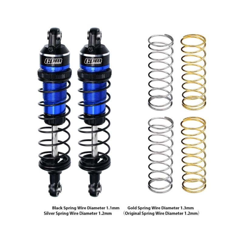 GPM Alu-Dämpfer einstellbar v/h 87mm +Federn blau (2) TRX MiniMaxx TXMM087F/RBBK