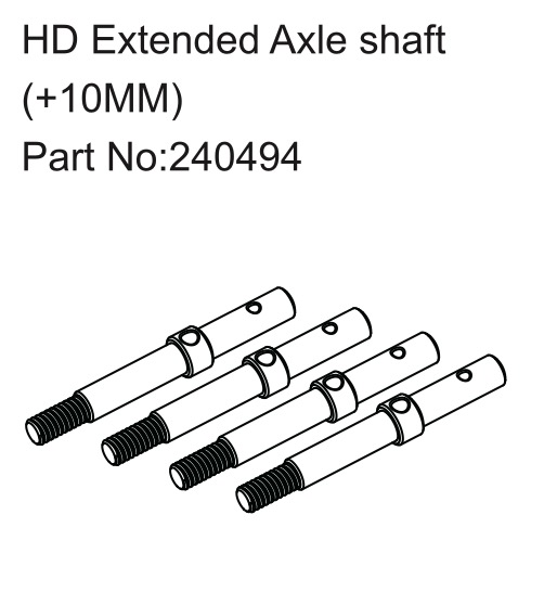 Hobby Plus HD Extended Axle shaft ( +10MM ) 240494