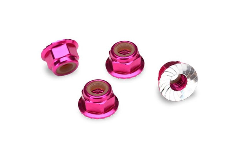 Traxxas Muttern mit Flansch 4mm pink 1747P - Abbildung 1