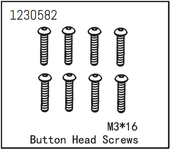 Absima Kopfschraube M3*16 (8 St.) 1230582