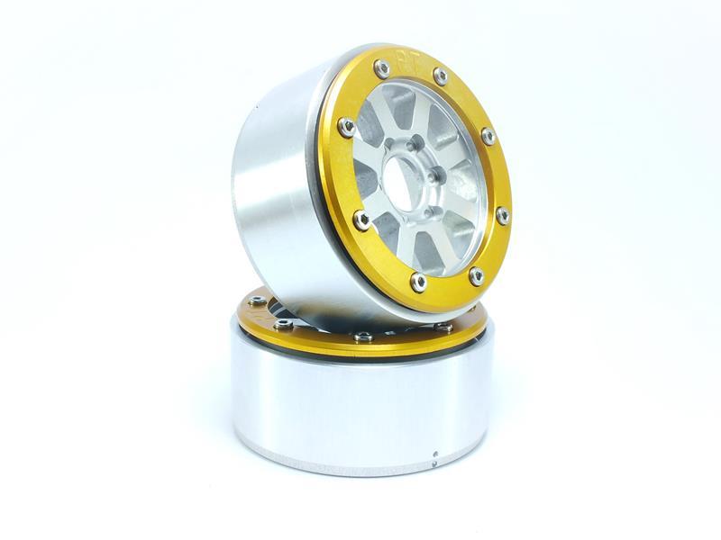 Metsafil Beadlock Wheels HAMMER silber/gold 1.9 (2 St.) ohne Radnabe MT5040SGO