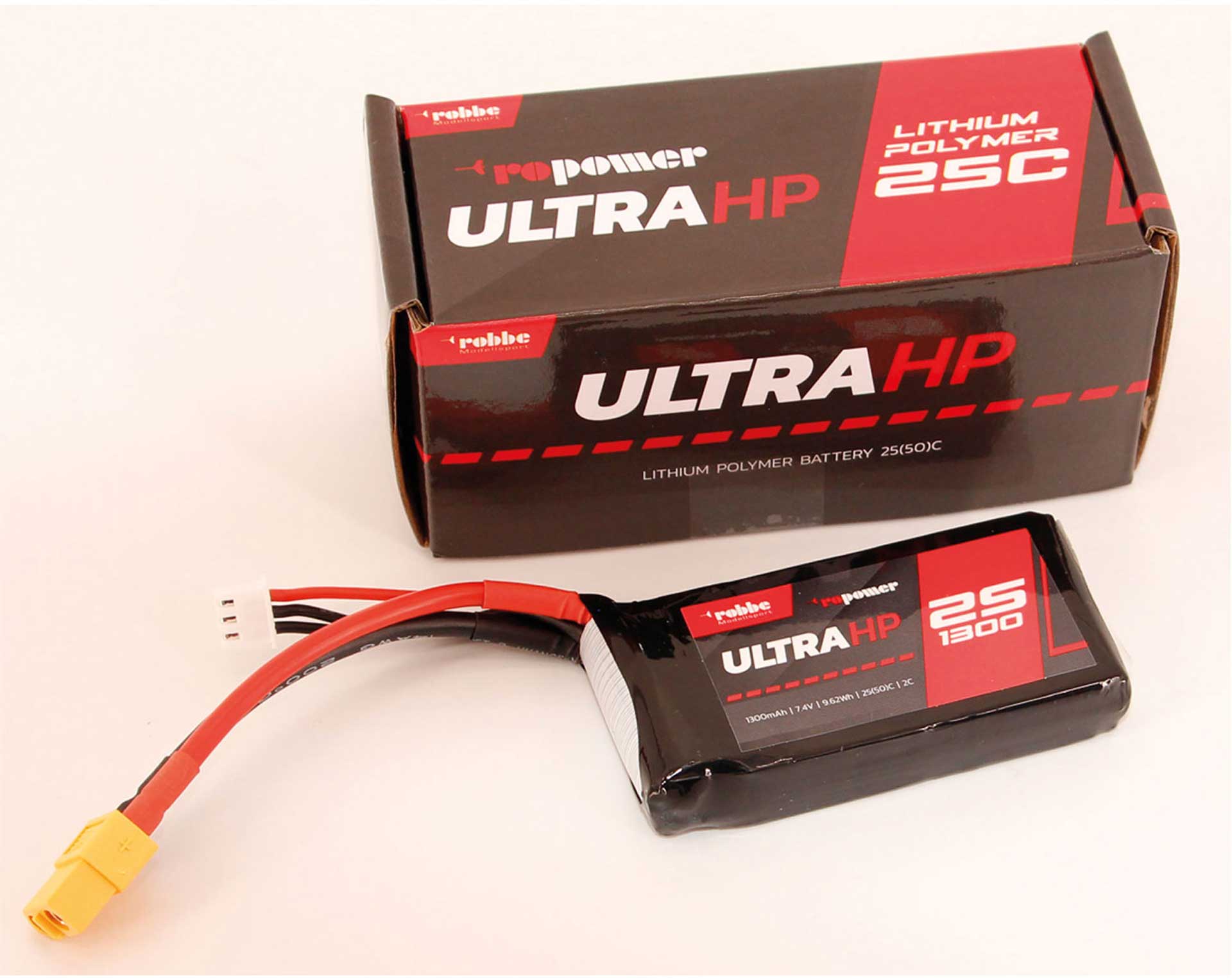 Robbe RO-POWER ULTRA HP 1300MAH 7,4 VOLT 2S 25(50)C LIPO AKKU 7332