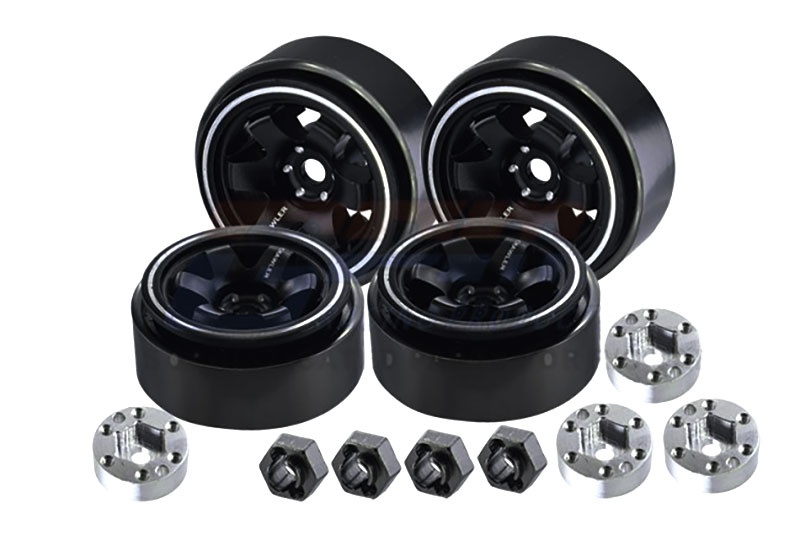 GPM Beadlock 1.0 6-Loch-Felgen Alu schwarz 26x13,2mm (4) Traxxas-4M, SCX24