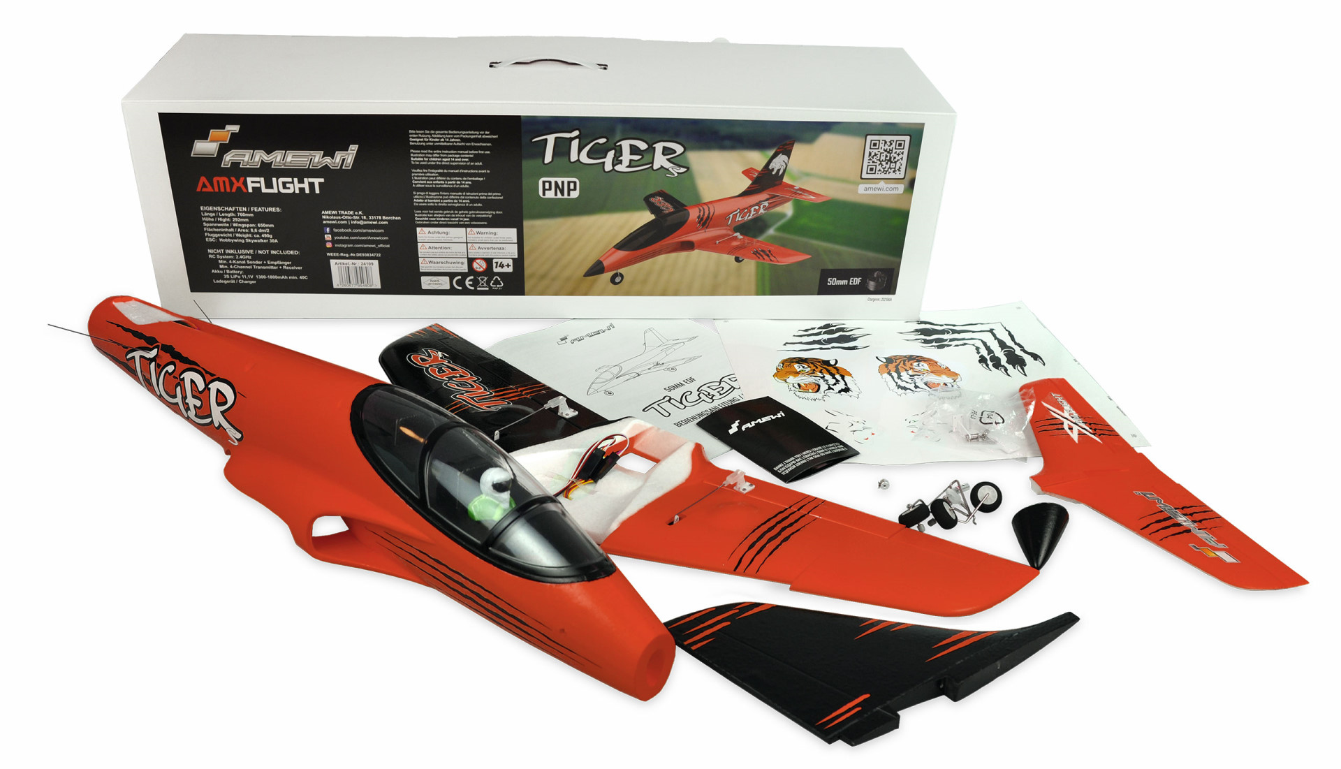 Amewi AMXFlight Tiger S Jet Rot 55mm EDF PNP 24109 - Abbildung 7