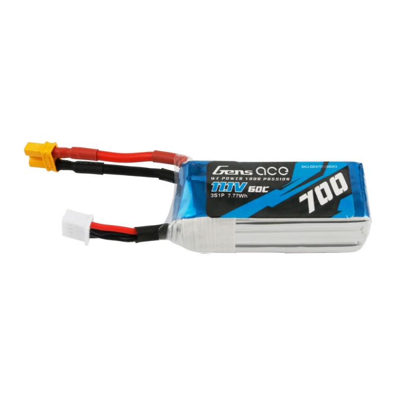 Gens ace Akku LiPo 3S 11.1V-700-60C(XT30) 58x22.5x23mm 52g GE1-0700-3X3-60C