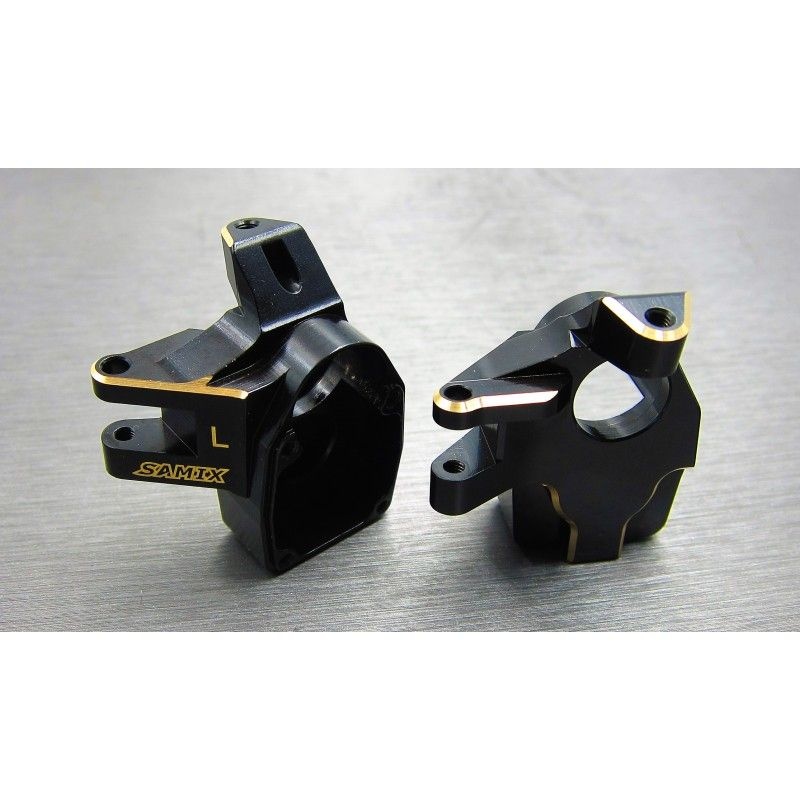 SAMIX Messing Lenkhebel verstärkt l/r schwarz für Axial SCX10-3 SCX3-4412
