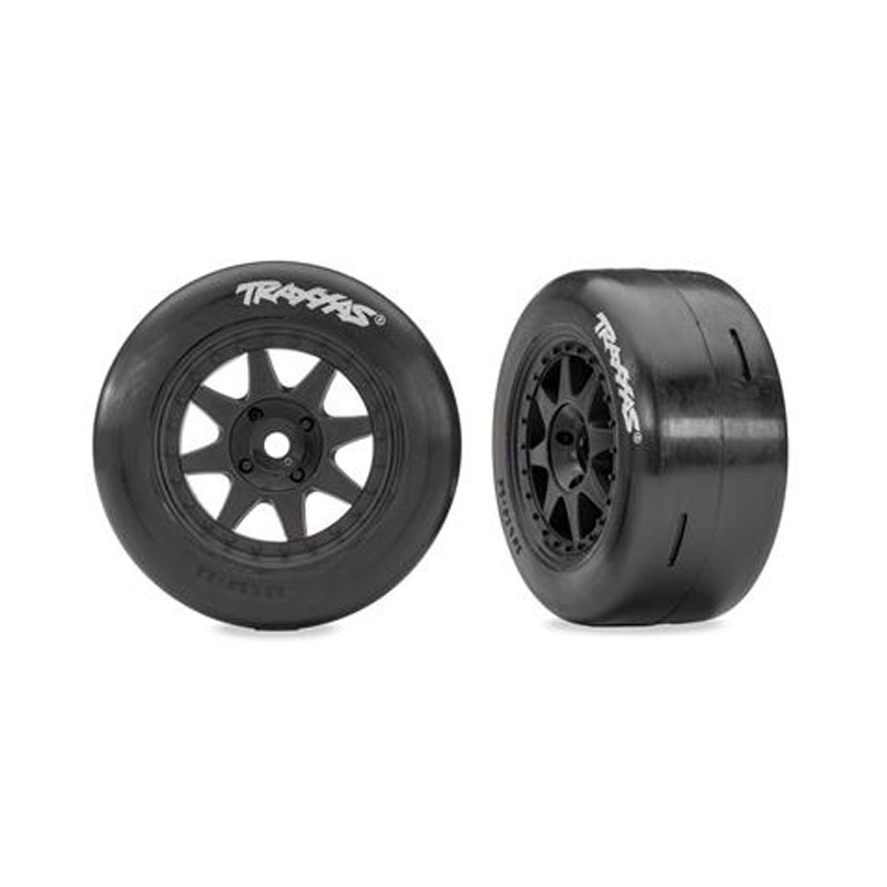 Traxxas Slick-Reifen hart auf Mini-Rally-Felgen schwarz vorne (2) Mini-Rally, Mini-Slash 10876-BLK