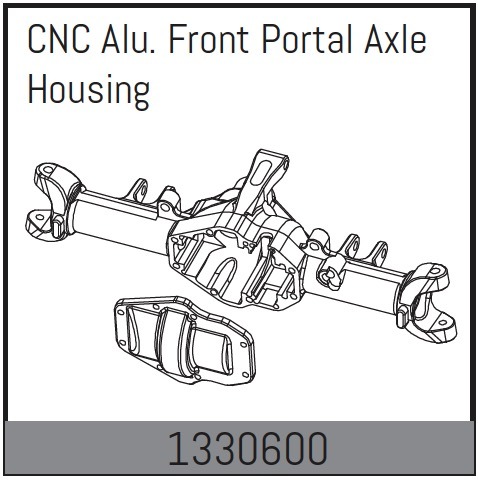 Absima CNC Alu. Portalachsgehäuse vorne - Yucatan 1330600