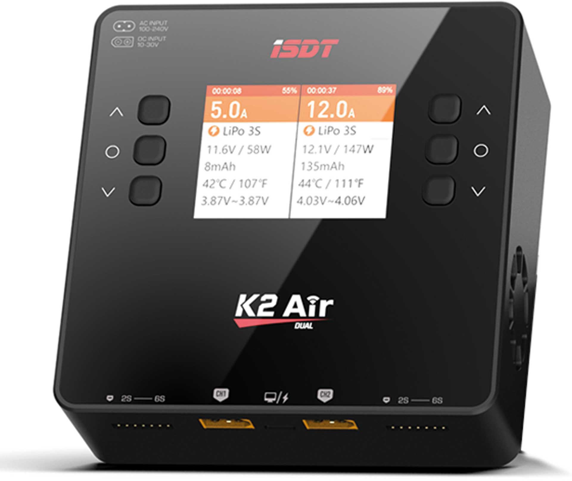 ISDT K2 Air Dual Charger 200 (500)W x2 AC/DC 1-6S ladegerät mit BattAir Technologie K2Air