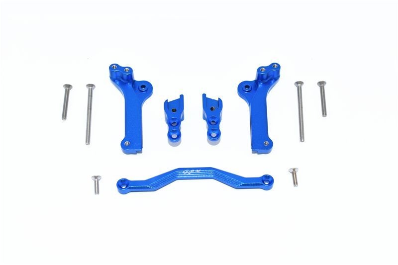 GPM Alu Stoßdämpferbefestigung hinten blau Traxxas MAXX