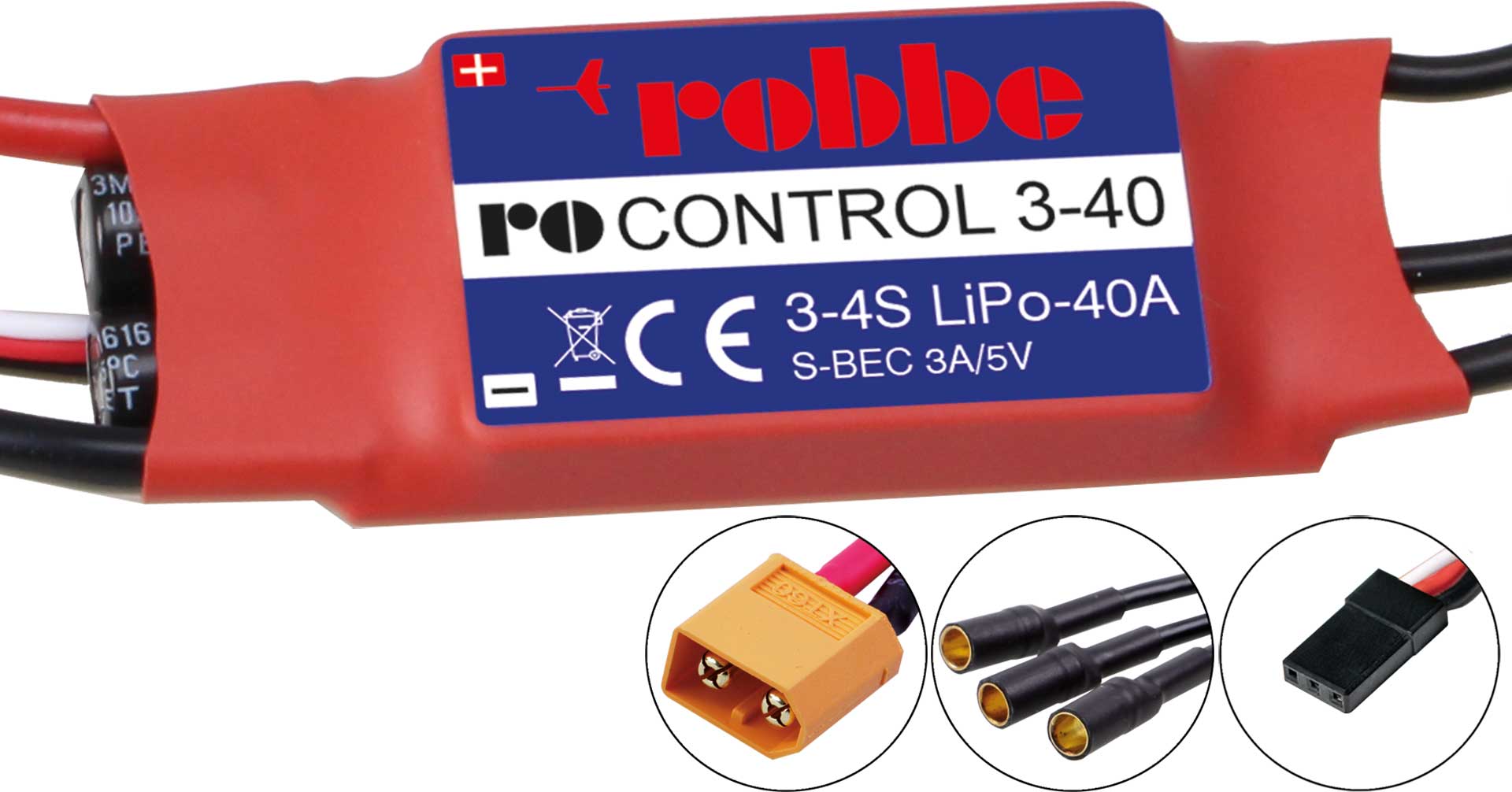 Robbe RO-CONTROL 3-40 3-4S -40(55)A 3A/5V SWITCH BEC Regler 8713