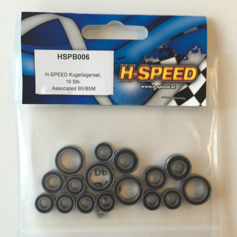 H-SPEED Kugellagerset, 16 Stk Edelstahl mit Dichtung, GEÖLT HSPB006
