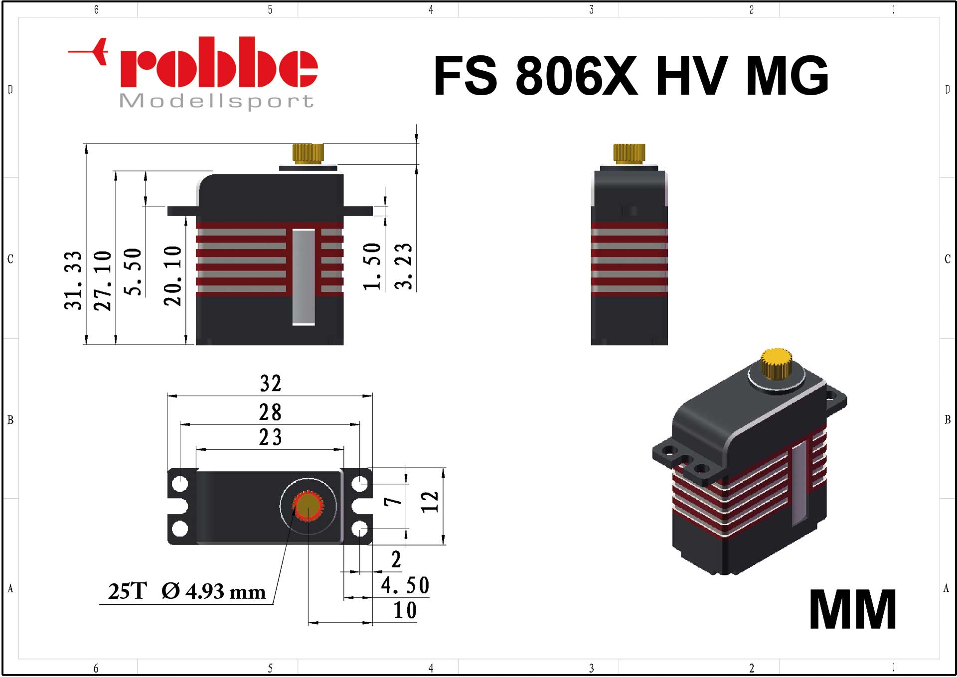 Robbe FS 806X HV MG Digital Servo einbaukompatibel X12 9141