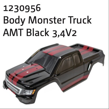 Absima Monster Truck Karosserie schwarz AMT3.4-V2 1230956