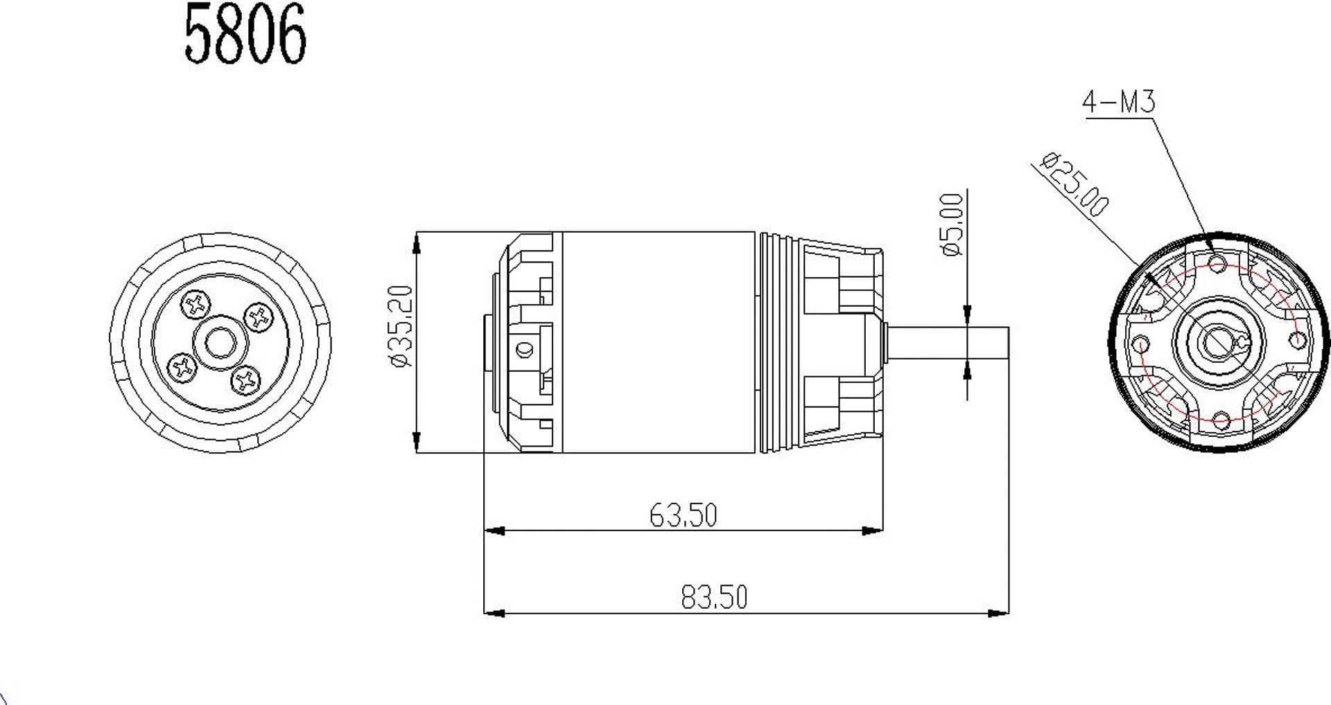 Robbe RO-POWER TORQUE 3526 870 K/V Brushless Motor 5806