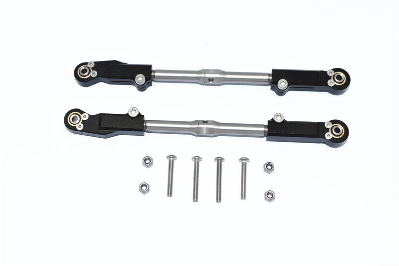 GPM Edelstahl Spurstange m. Alu-Kugelpfannen oben vorn schwarz ARRMA Kraton, Outcast, Notorius, Fireteam 6s MAK057SBK