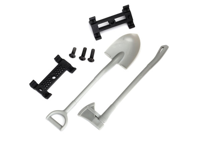 Traxxas Schaufel, Axt, Accessory-Halter + Montage-Hardware 8122 - Abbildung 1
