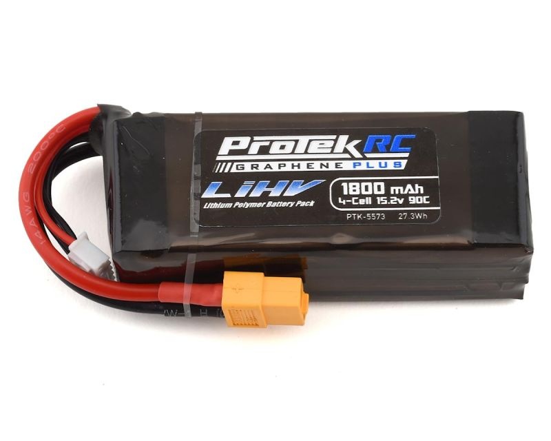 ProTek RC 4S 90C Si-Graphene HV LiPo Batterie mit XT60 Stecker (15.2V, 1800mAh, 86.5x33.5x27.5mm, 175g)
