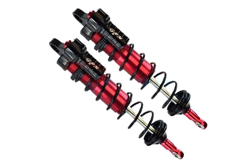 GPM Alum. 6061-T6 L-Shape Piggy Back Dämpfer 143mm hi. rot Traxxas Sledge