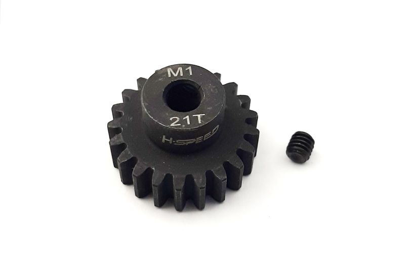 H-SPEED Stahlritzel 21 Zähne Modul 1 - 5mm Welle HSPX121