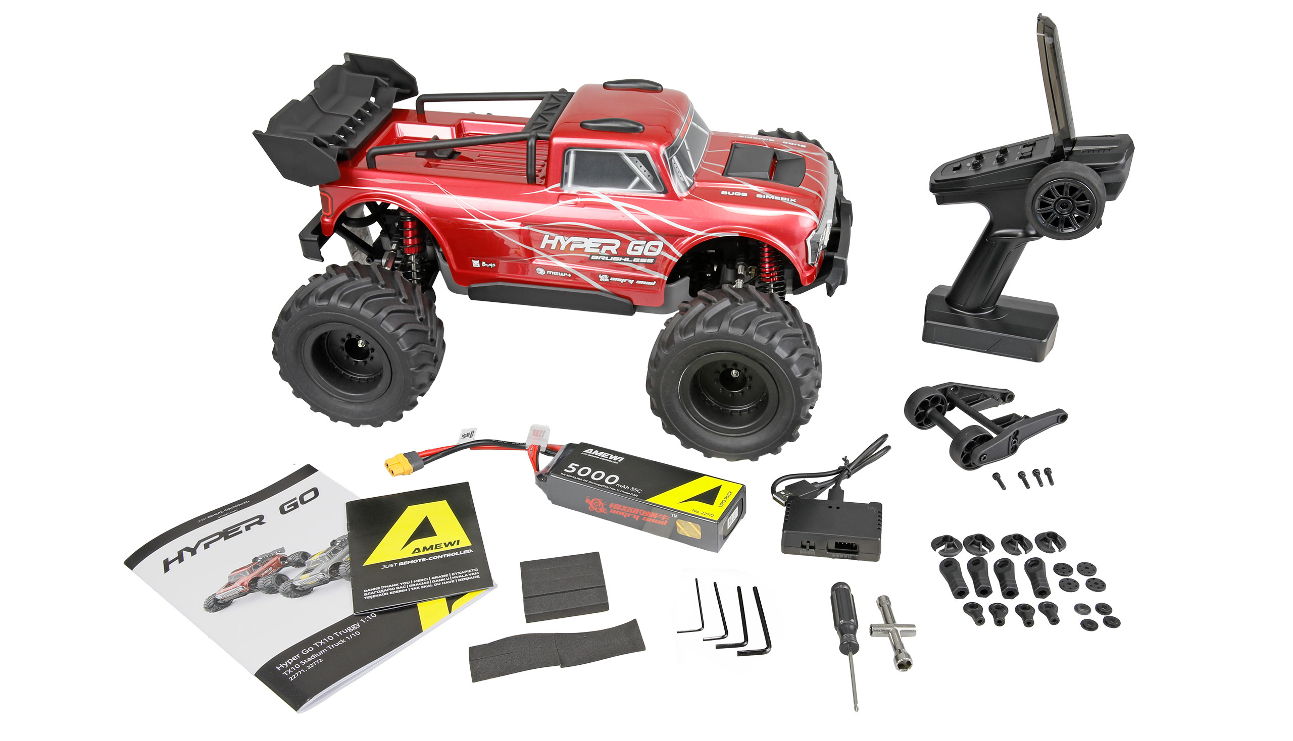 MJX Hyper Go TX10 Truggy Brushless 1:10 RTR rot 22772