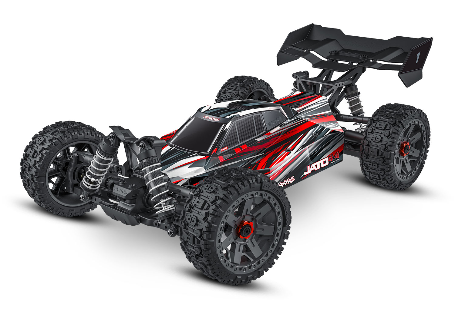 Traxxas JATO 4x4 BL-2S Brushless Buggy rot HD-Teile ARTR 90154-4 - Abbildung 1