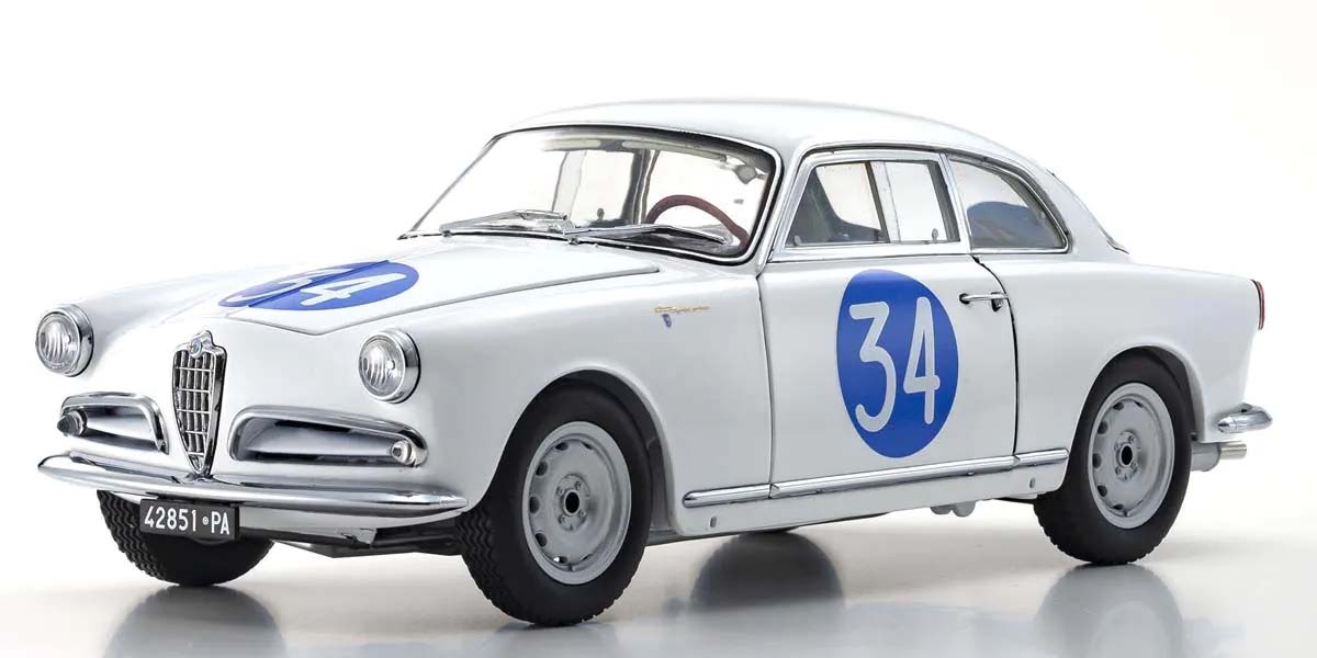 Kyosho 1:18 Alfa Romeo Giuletta SV Targa Florio 1960 Nr.34 08957C
