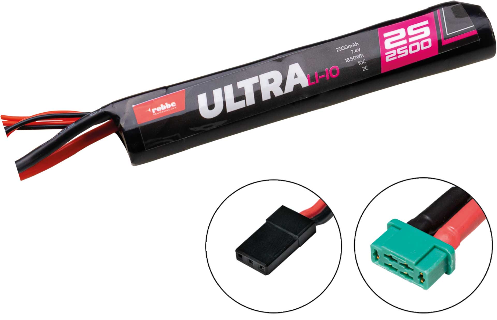 Robbe RO-POWER ULTRA LiIo 2500MAH 7,4V 10C 18650 2S1P inline 7417