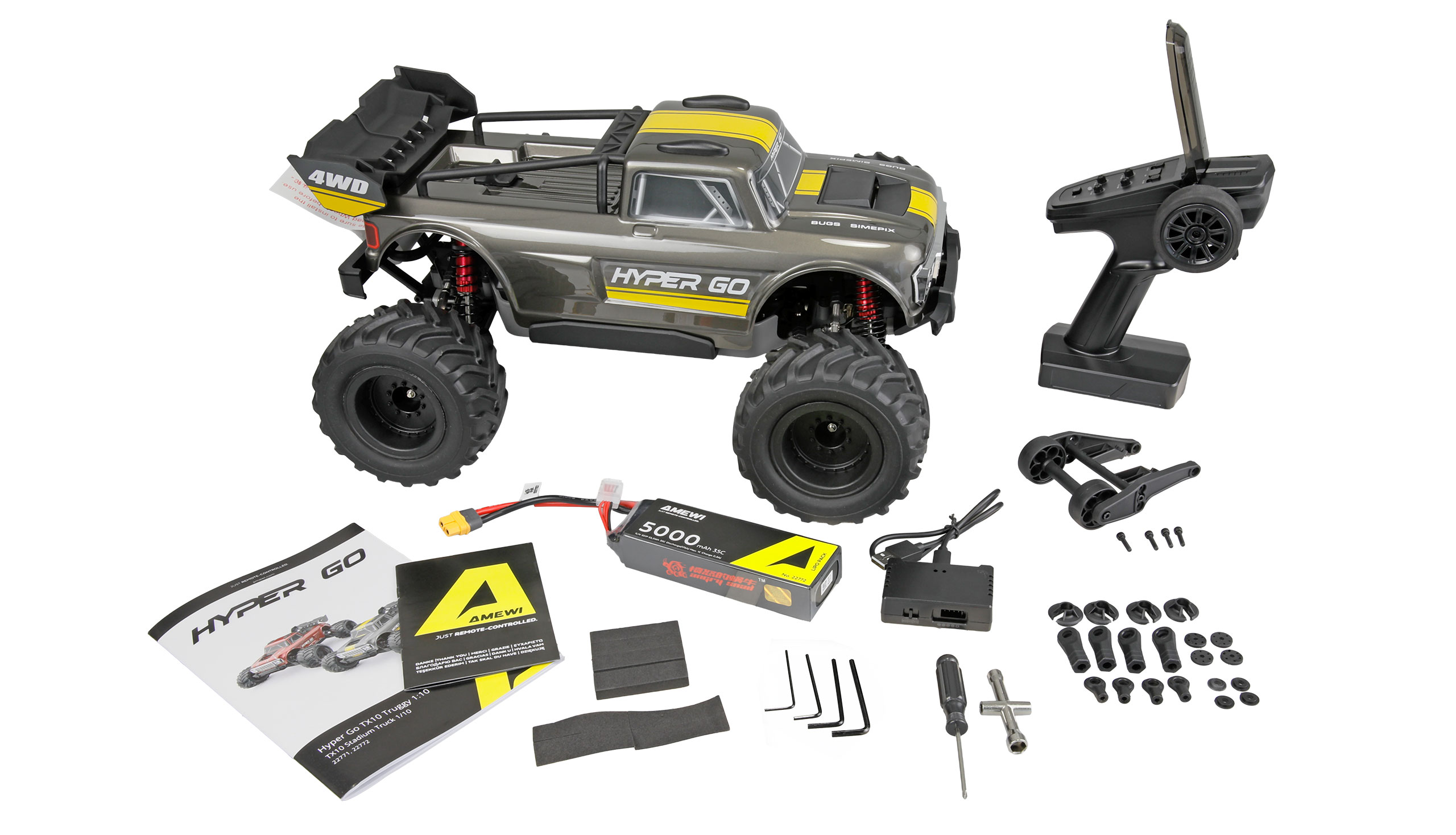 MJX Hyper Go TX10 Truggy Brushless 1:10 RTR grau 22771