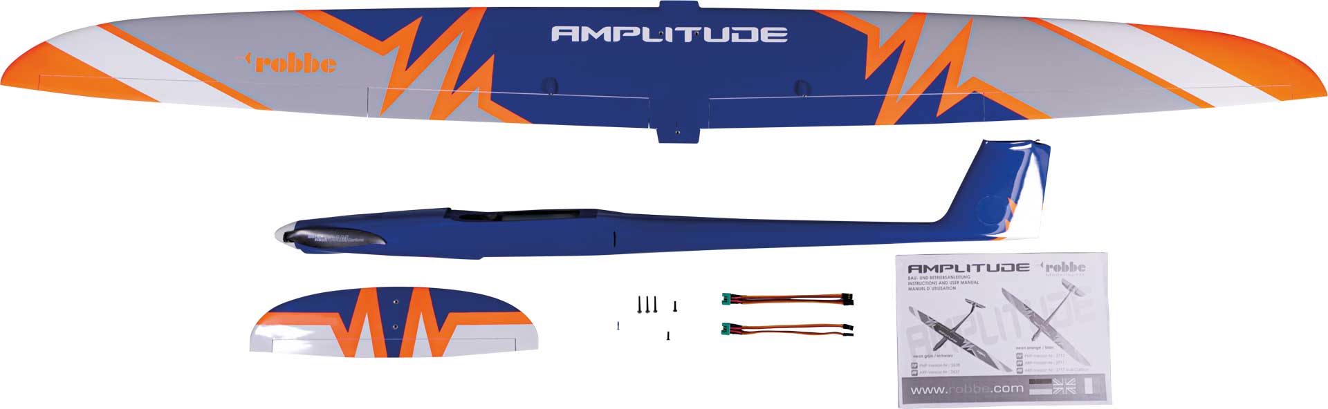 Robbe Amplitude PNP Voll-GfK/CfK Hotliner Neon Orange/Blau, eingebaute Servos und Antrieb 2712