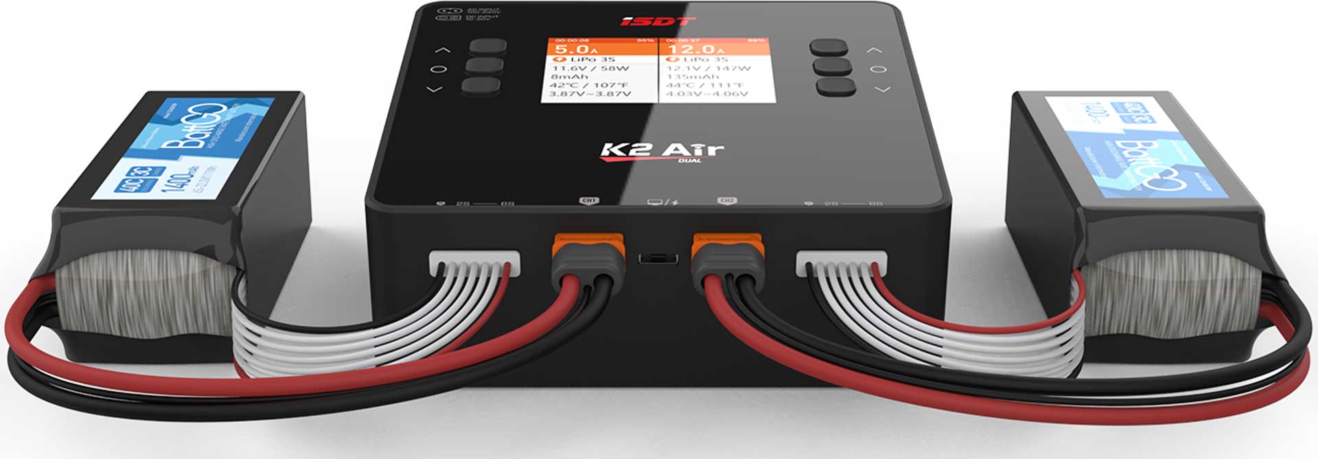 ISDT K2 Air Dual Charger 200 (500)W x2 AC/DC 1-6S ladegerät mit BattAir Technologie K2Air
