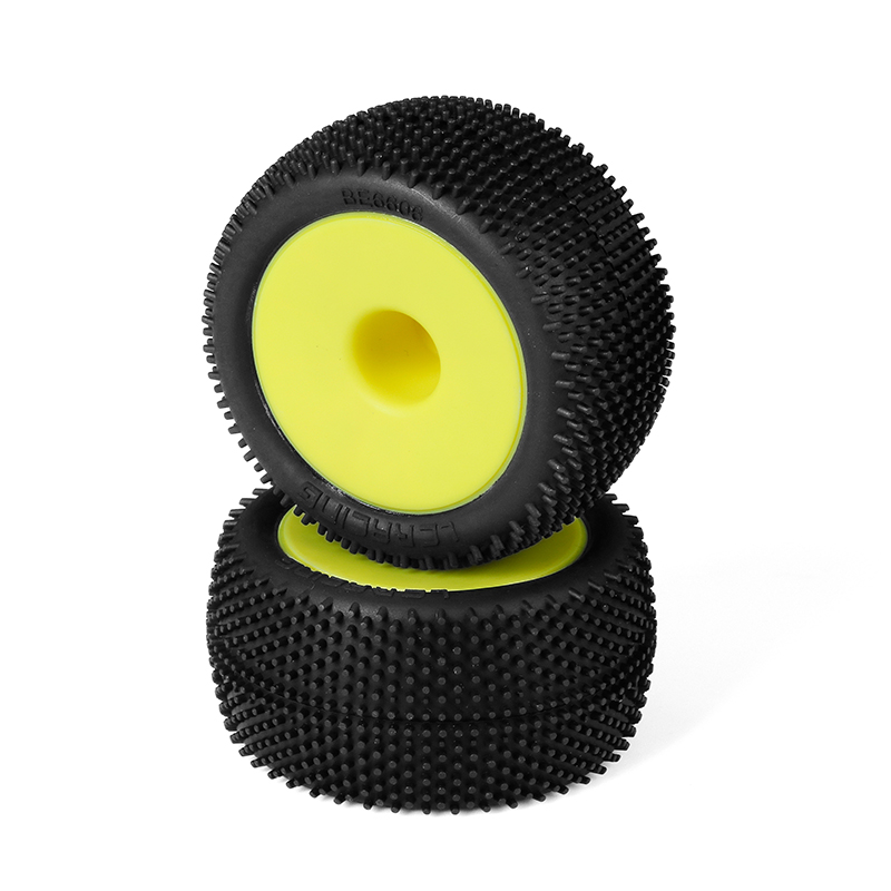LC Racing Reifen/Felgen Jetgo hinten vormontiert 12mm gelb LC5061