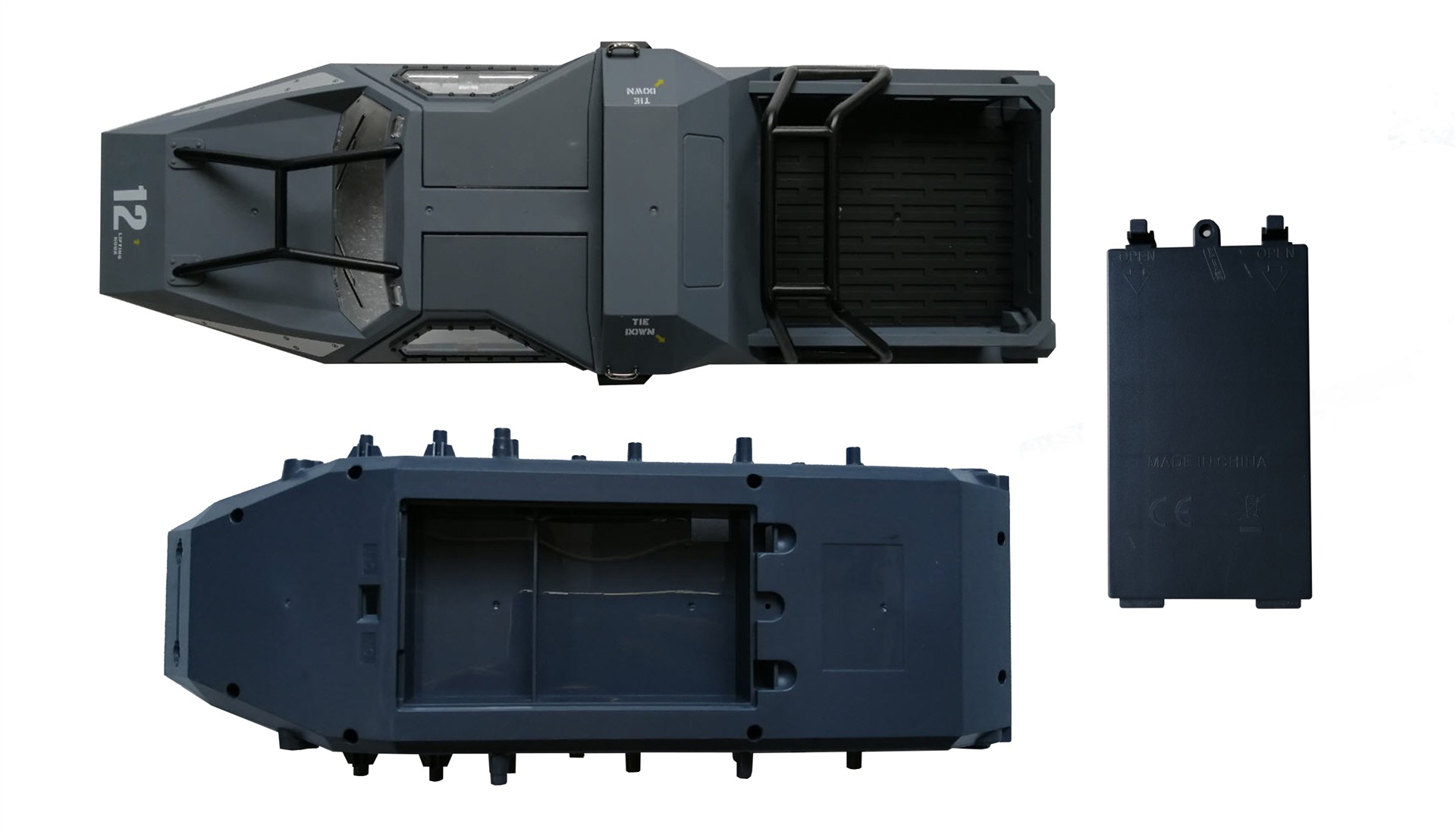 Amewi Karosserie, Chassis & Akkufachabdeckung grau 1512001