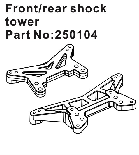Hobby Plus Front/Rear Shock Tower 250104