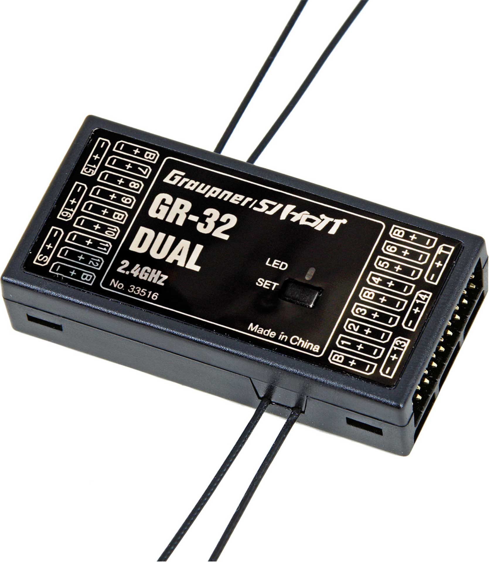 GRAUPNER GR-32 DUAL 2,4GHZ HOTT 16K EMPFÄNGER 33516